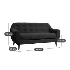 Canapé tissu Agathe - Gris Clair - 2 places