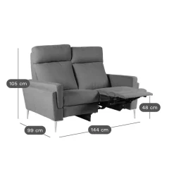 Canapé tissu Boston - Kaki - 2 places