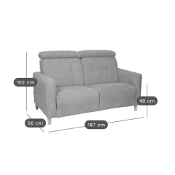 Canapé tissu Chambord - Beige - 2 places