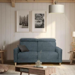 Canapé tissu Chambord - Bleu - 3 places