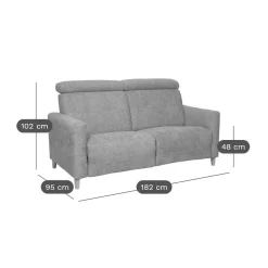 Canapé tissu Chambord - Bleu - Grand 2 places