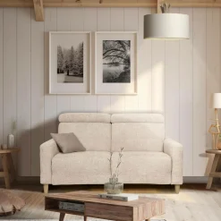 Canapé tissu Chambord - Ivoire - Grand 2 places