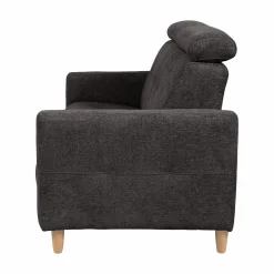 Canapé tissu Chambord - Noir - 3 places