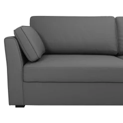 Canapé tissu coton déhoussable Marbella - Gris - 4 places