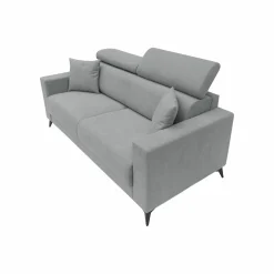 Canapé tissu déhoussable Alden - Gris - 3 places