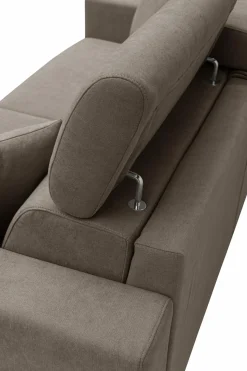 Canapé tissu déhoussable Alden - Taupe - Grand 2 places