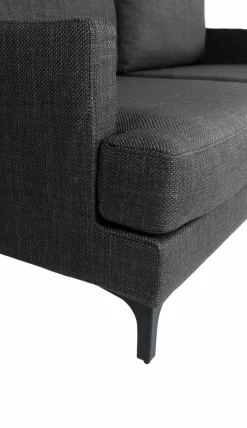 Canapé tissu déhoussable Merlin - Anthracite - 2 places