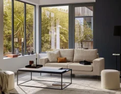 Canapé tissu déhoussable Morgan - Beige - 2 places