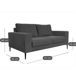 Canapé tissu déhoussable Morgan - Beige - 2 places