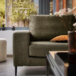 Canapé tissu déhoussable Morgan - Vert Forêt - 3 places