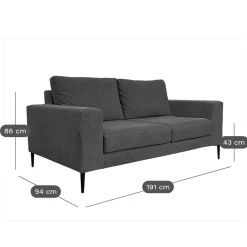 Canapé tissu déhoussable Morgan - Vert Forêt - 3 places