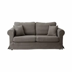 Canapé tissu déhoussable Naxos - Gris Souris - 2 places