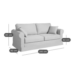 Canapé tissu déhoussable Naxos - Beige - 4 places