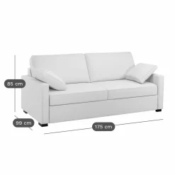 Canapé tissu déhoussable Oslo - Pierre - 3 places