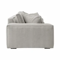 Canapé tissu effet lin Martin - Beige - 3 places