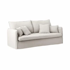 Canapé tissu effet lin Orphée - Naturel - 3 places