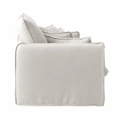 Canapé tissu effet lin Orphée - Naturel - 3 places