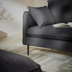 Canapé tissu Oden - Carbone - 2 places