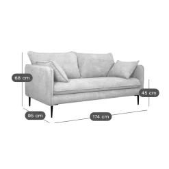 Canapé tissu Oden - Crème - 3 places