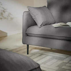 Canapé tissu Oden - Gris - 4 places