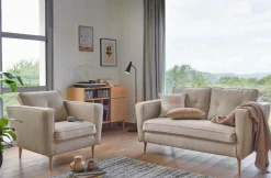 Canapé tissu Ondine - Crème - 3 places