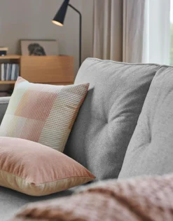 Canapé tissu Ondine - Gris - 3 places