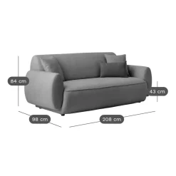 Canapé tissu Orus - Taupe - 3 places