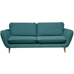 Canapé tissu Persson - Bleu Paon - 3 places