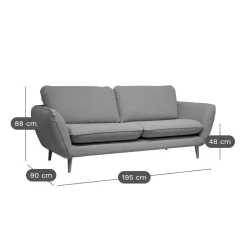 Canapé tissu Persson - Ecru - 2 places