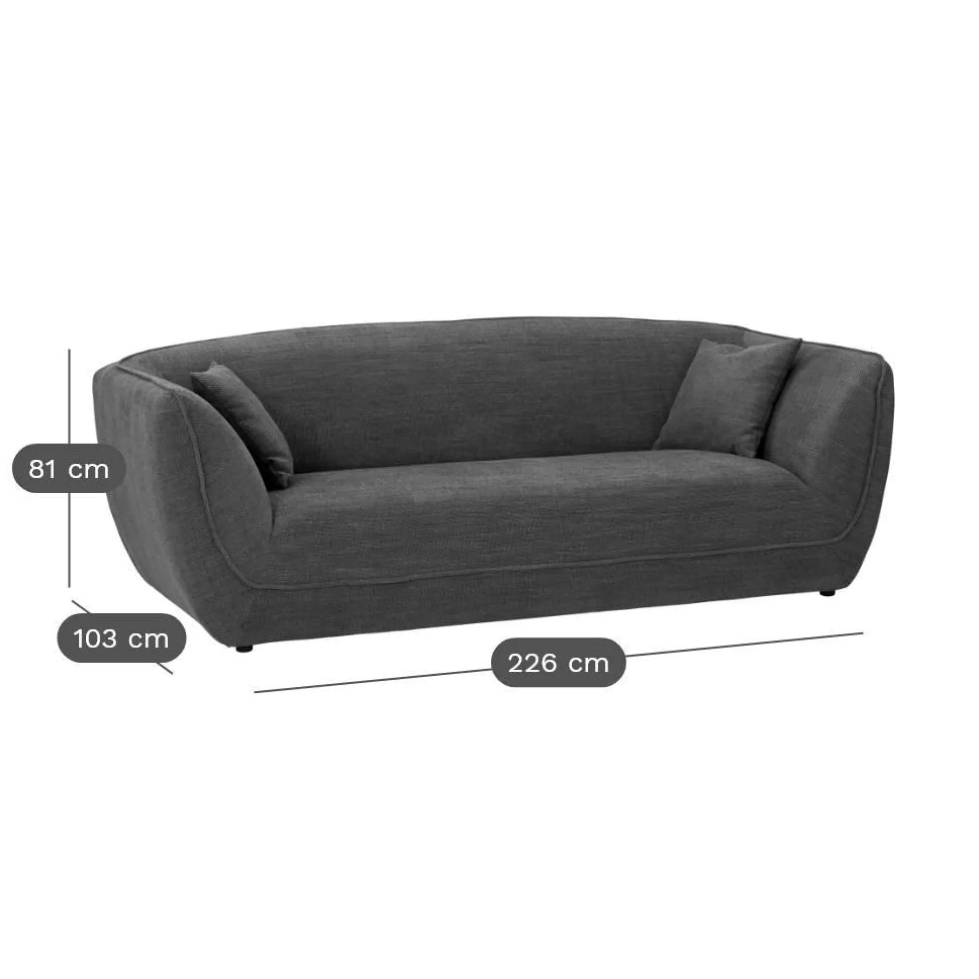 Canapé tissu Phara - Acier