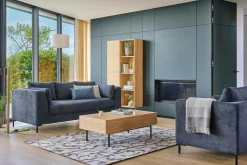 Canapé tissu Pornic - Bleu Marine - 2 places