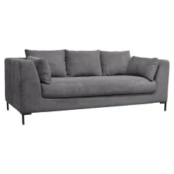 Canapé tissu Pornic - Gris - 4 places