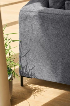 Canapé tissu Pornic - Gris - 4 places