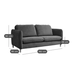 Canapé tissu Portimo - Gris Foncé