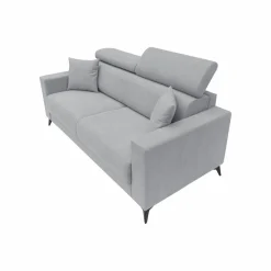 Canapé tissu recyclé déhoussable Alden - Gris Clair - Grand 3 places