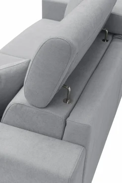 Canapé tissu recyclé déhoussable Alden - Gris Clair - Grand 2 places