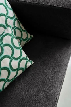 Canapé tissu recyclé Olivier - Anthracite - 4 places