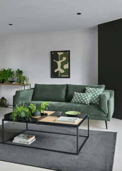 Canapé tissu recyclé Olivier - Vert Forêt - 3 places