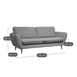 Canapé tissu structuré Persson - Océan - 3 places
