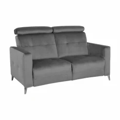 Canapé velours Cheverny - Gris Anthracite - 2 places