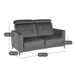 Canapé velours Cheverny - Rouille - 2 places