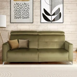 Canapé velours Cheverny - Vert Kaki - 3 places