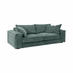 Canapé velours côtelé Martin - Bleu - 3 places