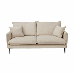 Canapé velours côtelé Oréa - Beige - 2 places