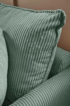 Canapé velours côtelé Oréa - Bleu - 4 places