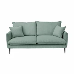 Canapé velours côtelé Oréa - Bleu - 3 places