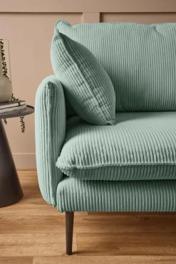 Canapé velours côtelé Oréa - Bleu - 2 places