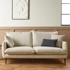 Canapé velours côtelé Oréa - Beige - 3 places