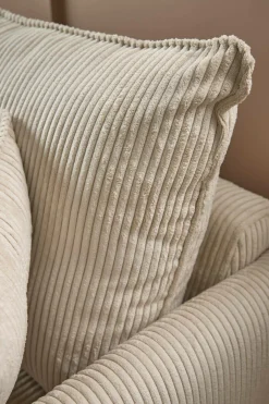 Canapé velours côtelé Oréa - Beige - 3 places