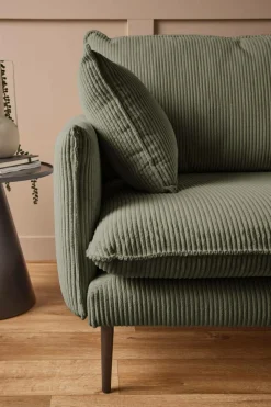 Canapé velours côtelé Oréa - Vert - 3 places